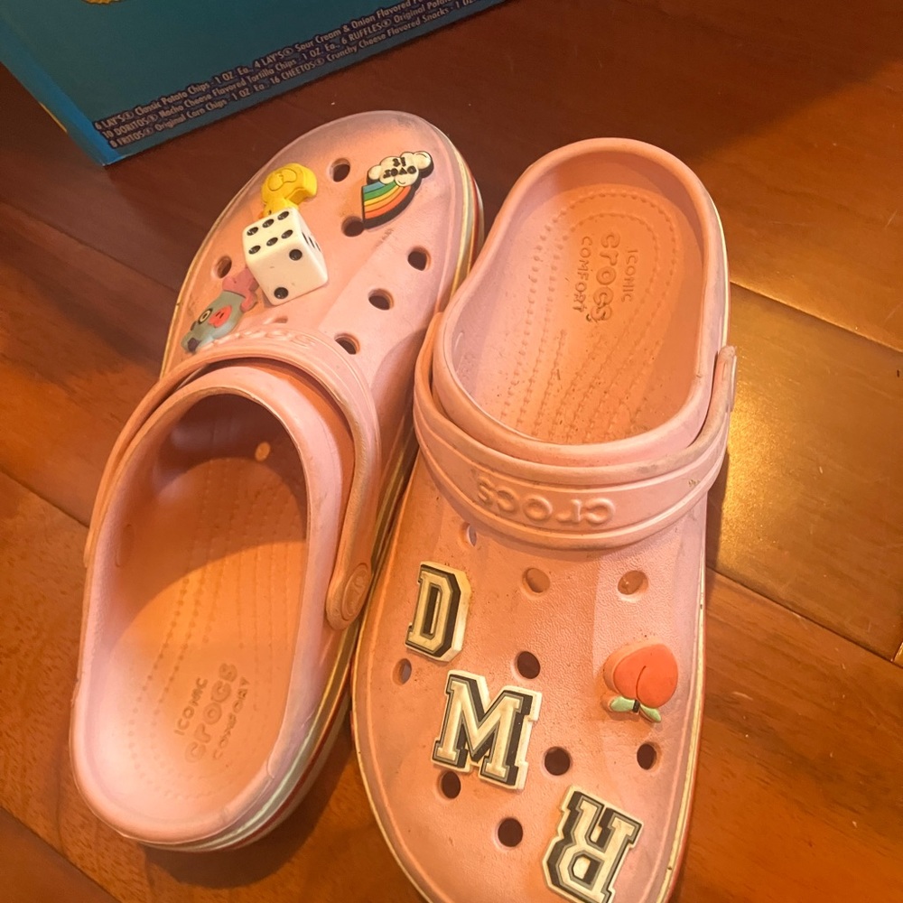 CROCS Kids Light Pink Sandals with Fun Charms